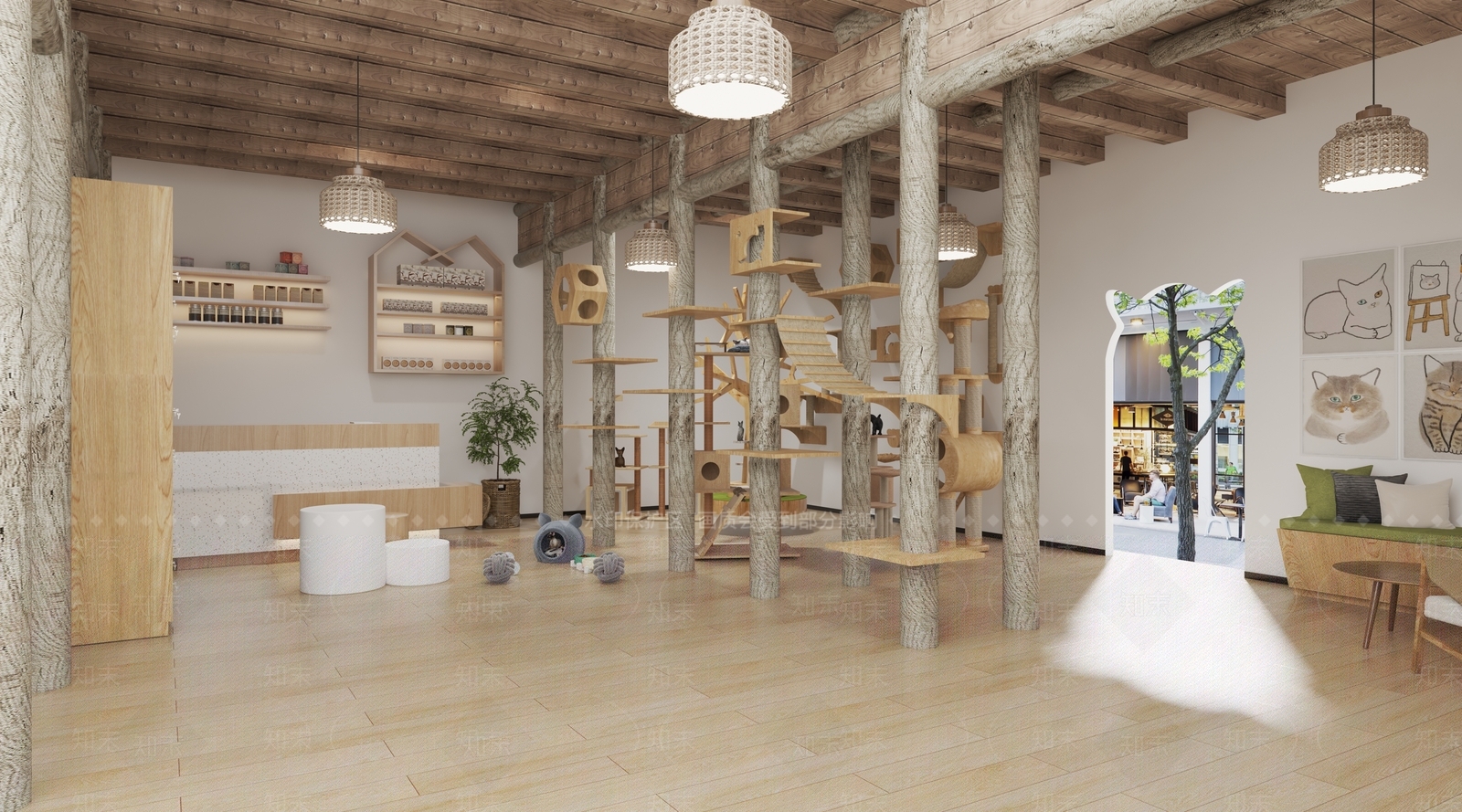 现代猫舍3D模型下载【ID:1124668065】