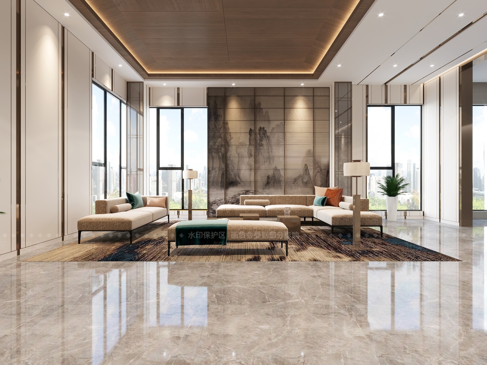 现代公司大厅3D模型下载【ID:1124668573】