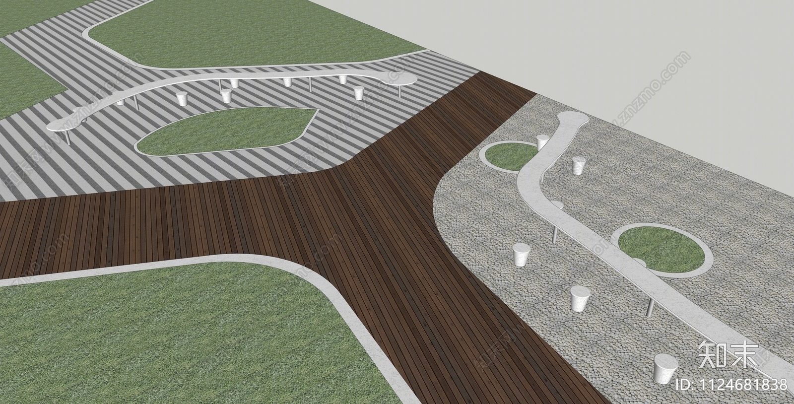 现代口袋公园景观SU模型下载【ID:1124681838】