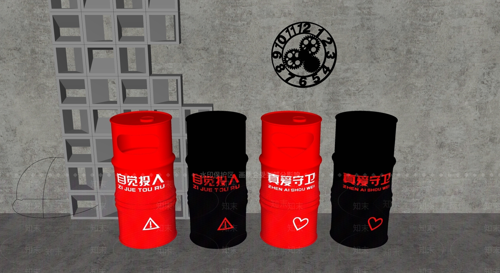 工业垃圾桶SU模型下载【ID:1124683370】