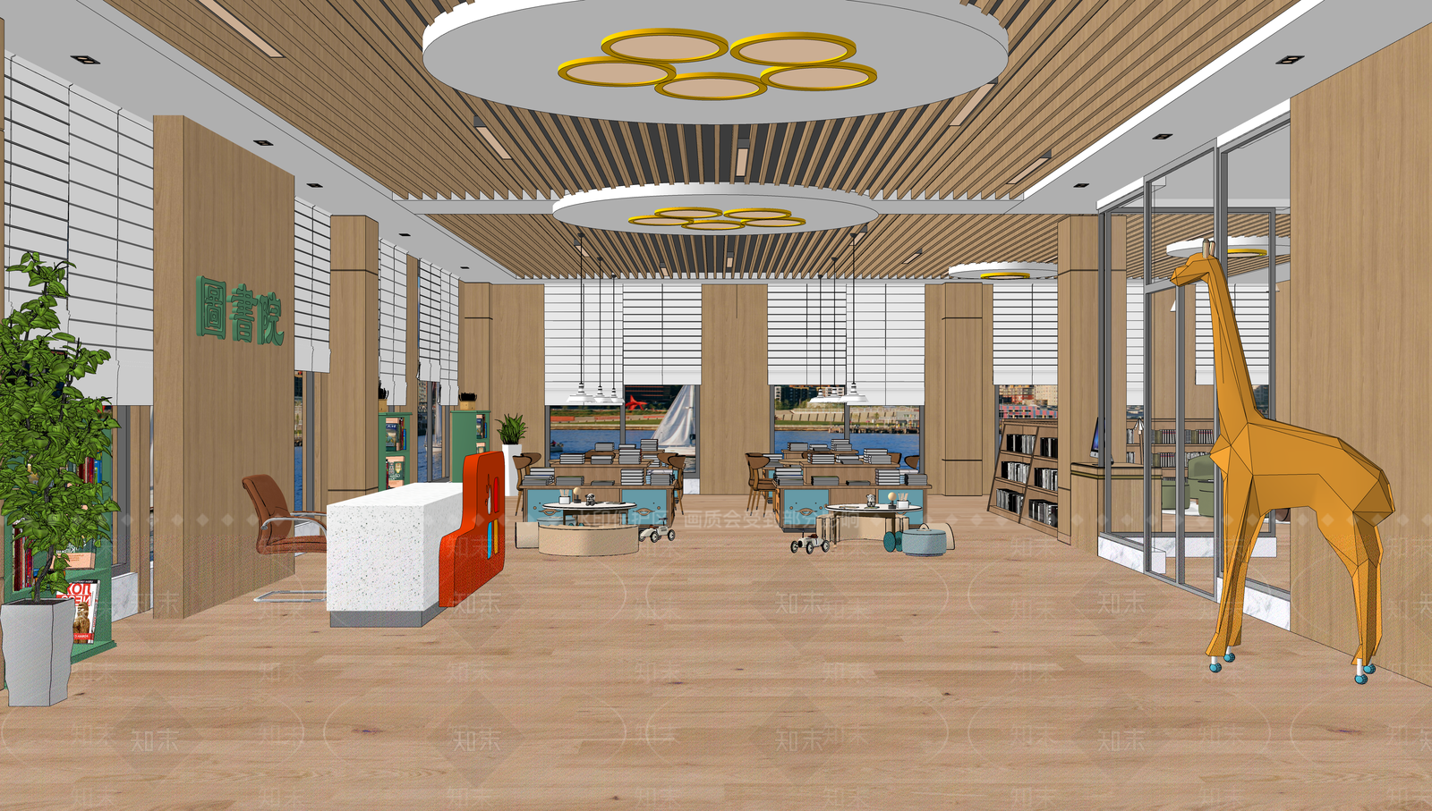 现代儿童图书馆SU模型下载【ID:1124683890】