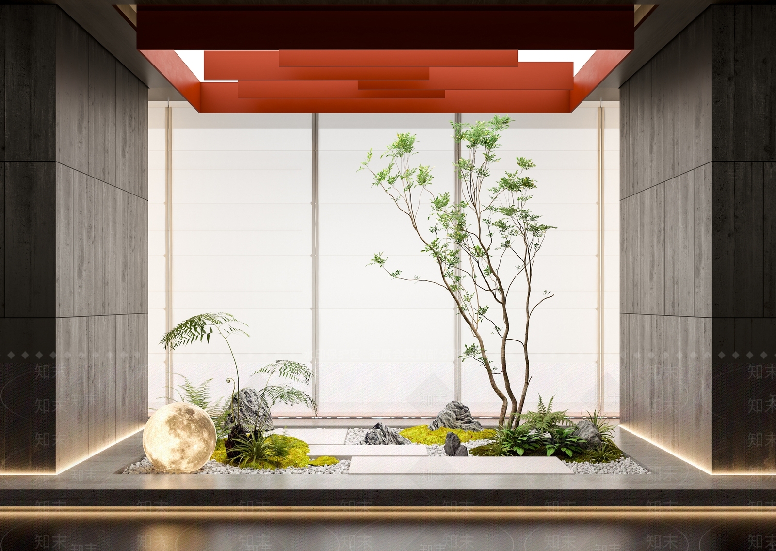 现代室内景观造景3D模型下载【ID:1124686222】