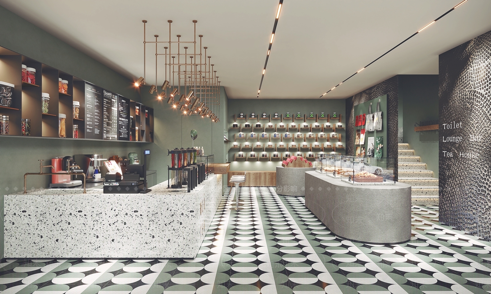 现代奶茶店3D模型下载【ID:1124733425】