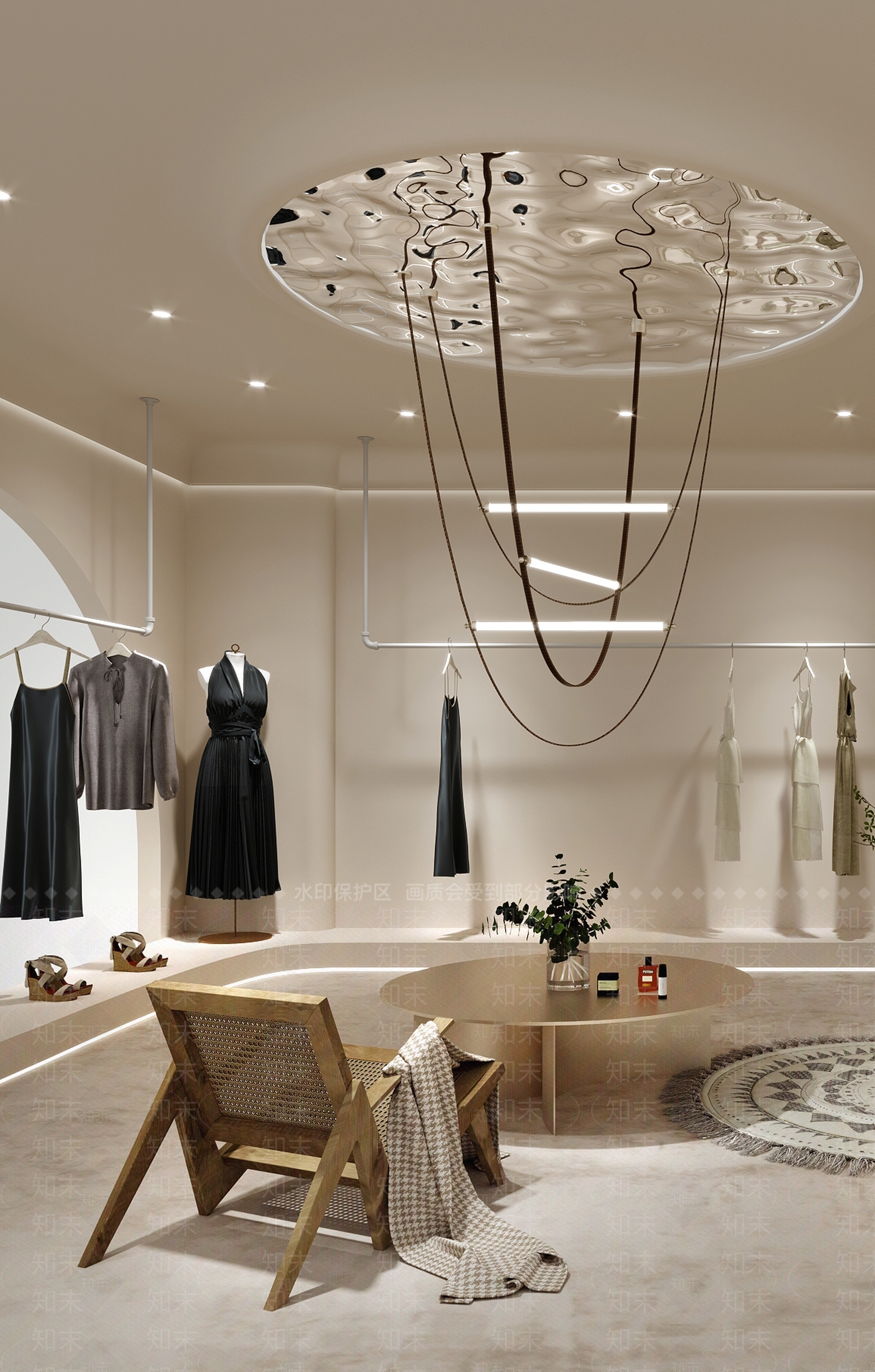 侘寂服装店SU模型下载【ID:1124704395】