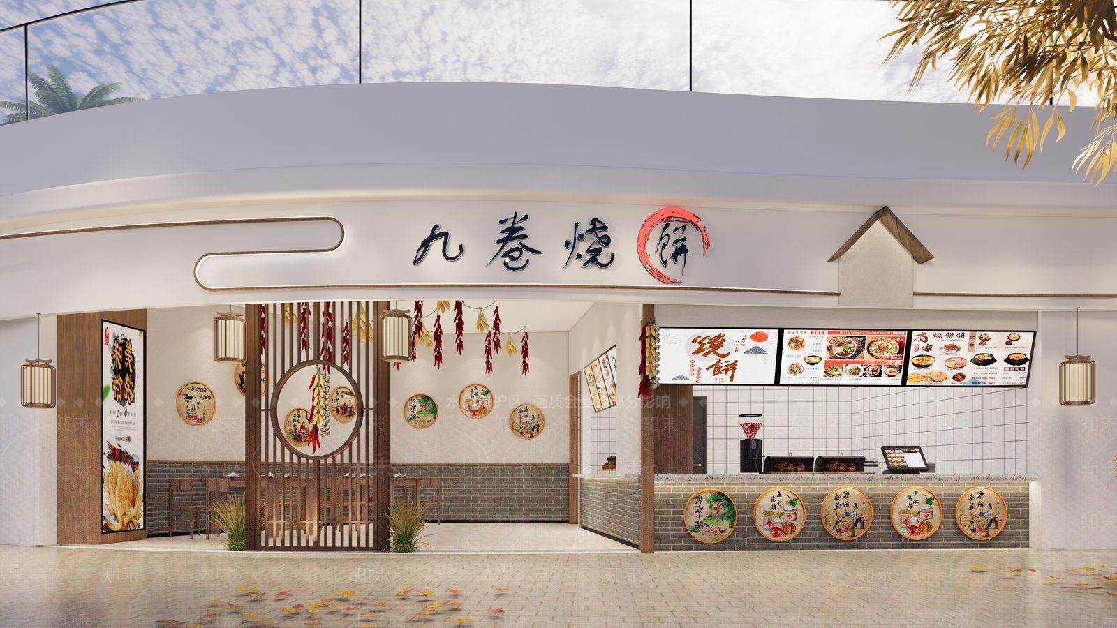 新中式门头门面SU模型下载【ID:1125048653】_知末su模型网