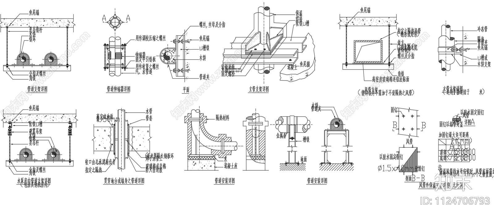 暖通风机风管水泵管道施工图下载【ID:1124706793】