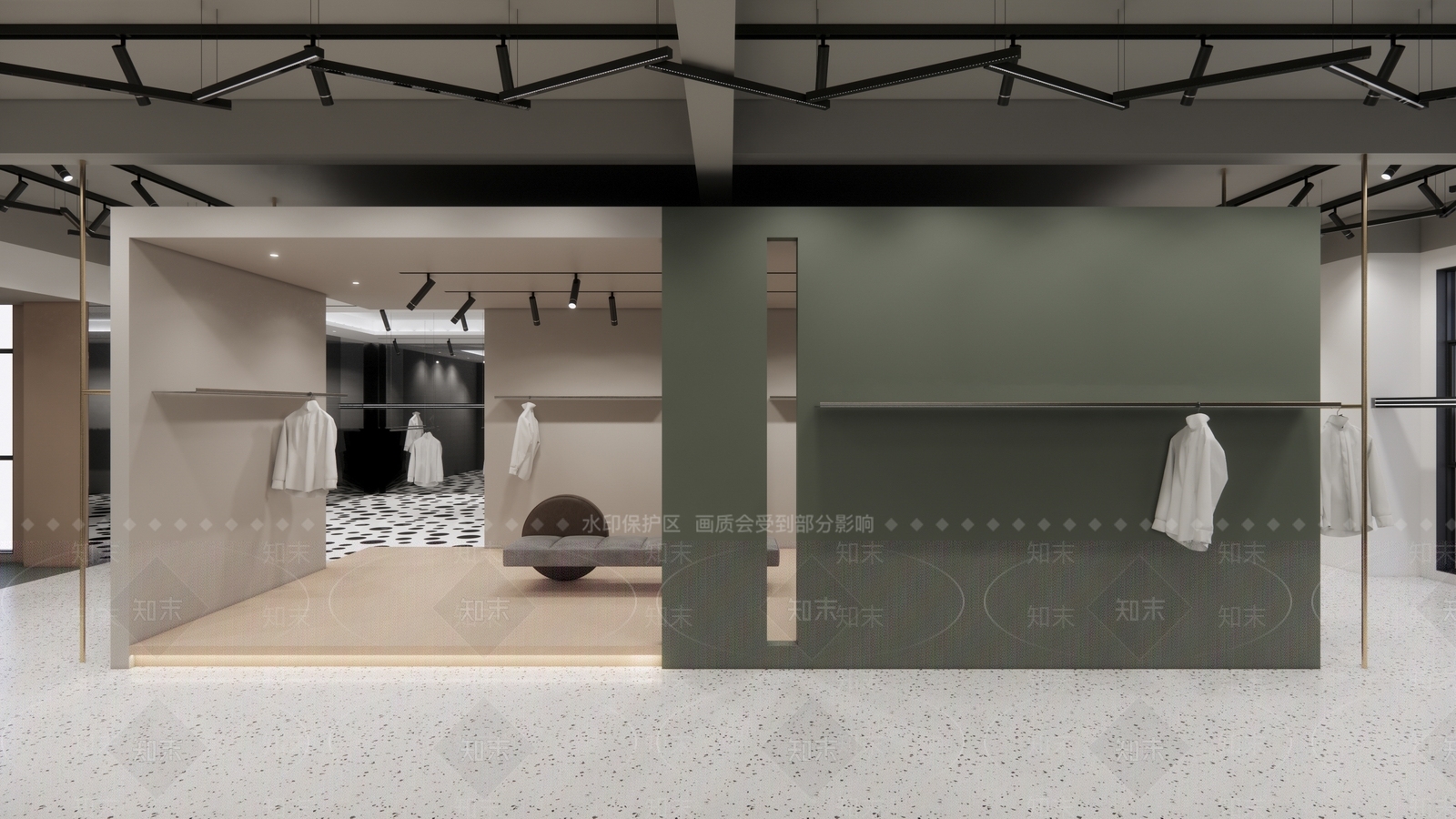 现代服装展厅SU模型下载【ID:1124712436】