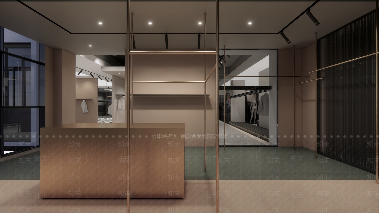 现代服装展厅SU模型下载【ID:1124712436】