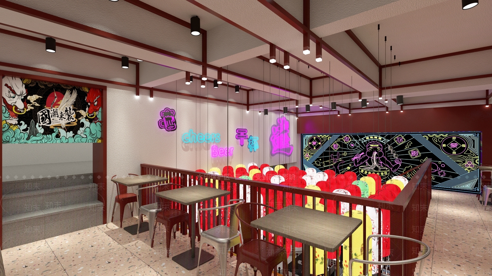新中式快餐店SU模型下载【ID:1126090492】
