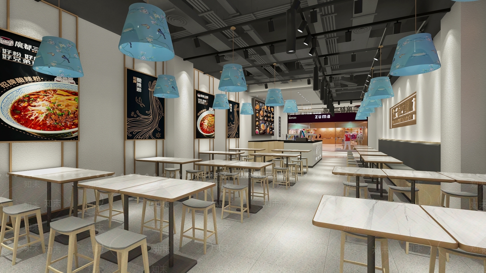 现代快餐店SU模型下载【ID:1126089836】