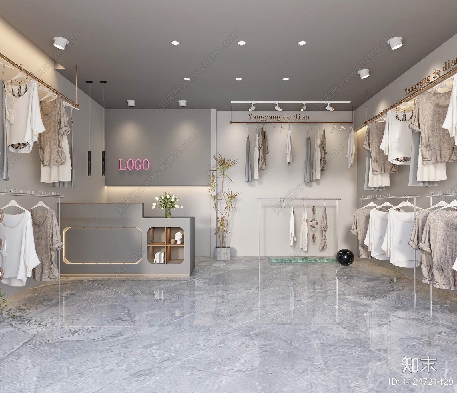 现代服装店3D模型下载【ID:1124721429】