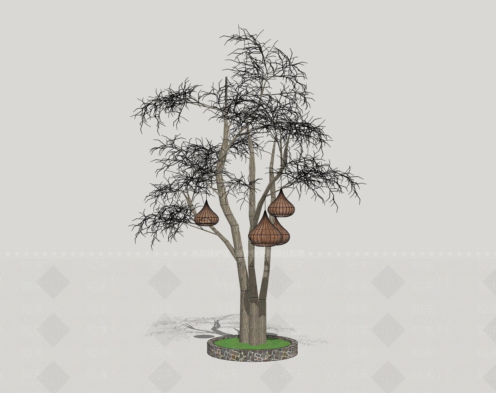 鸟笼灯SU模型下载【ID:1124737568】