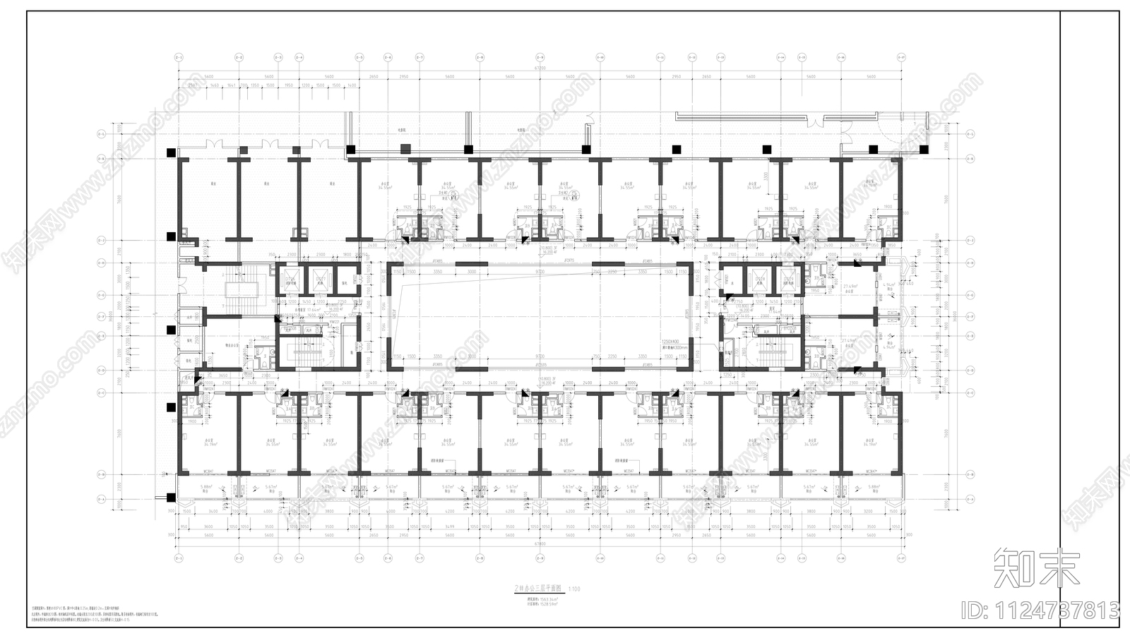 高层办公建筑施工图施工图下载【ID:1124737813】