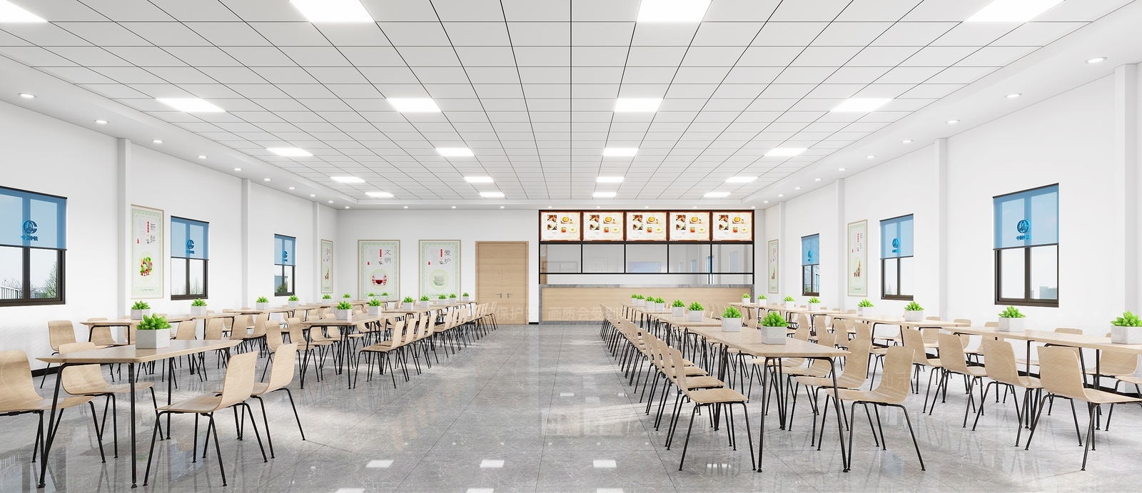 现代食堂3D模型下载【ID:1124738129】