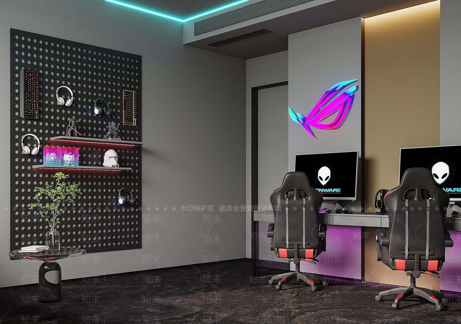 现代电竞房3D模型下载【ID:1124739711】