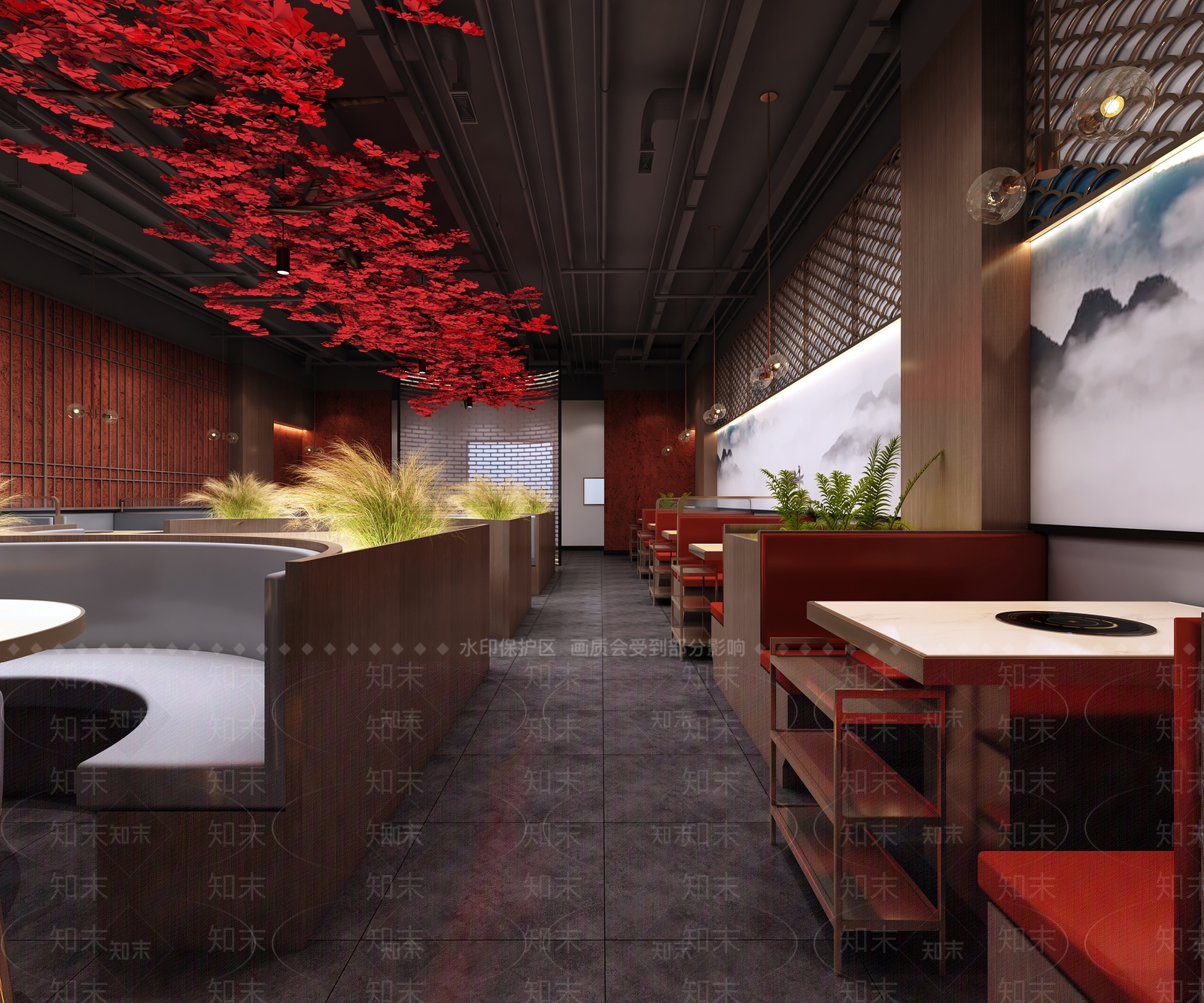 新中式火锅店3D模型下载【ID:1124752099】