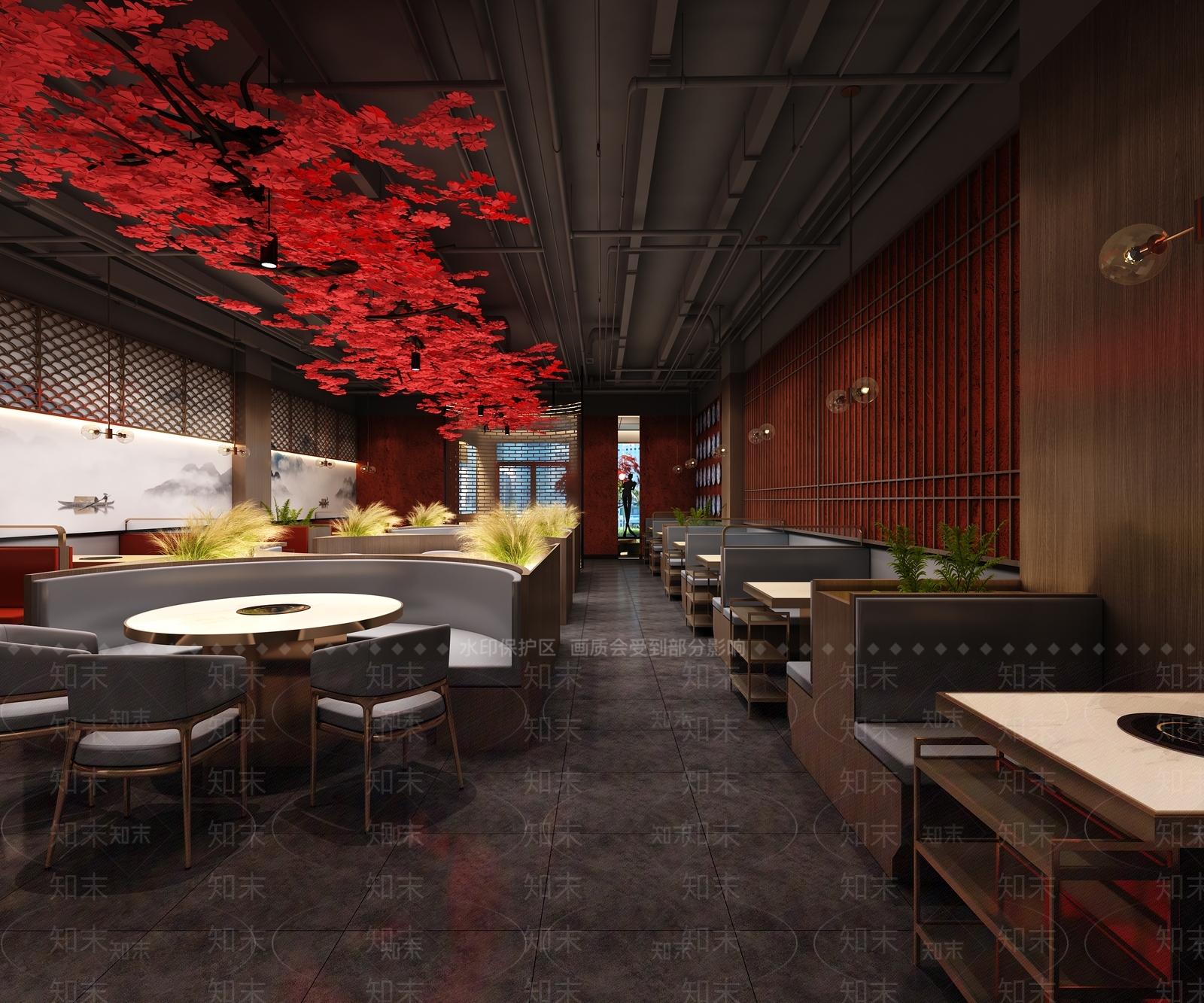 新中式火锅店3D模型下载【ID:1124752099】