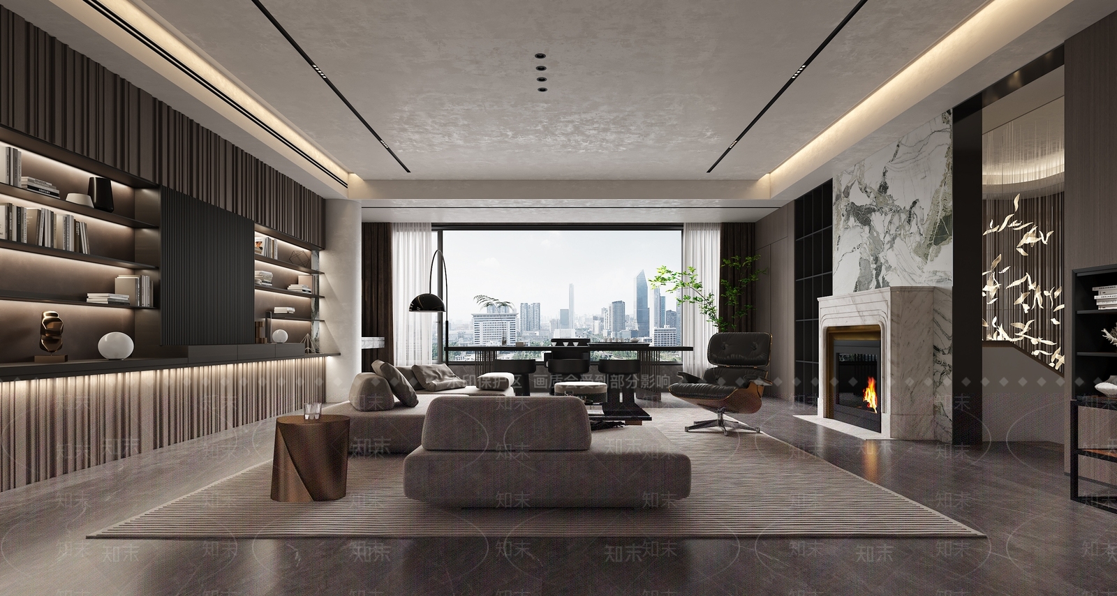 现代客厅3D模型下载【ID:1124755602】_知末3d模型网