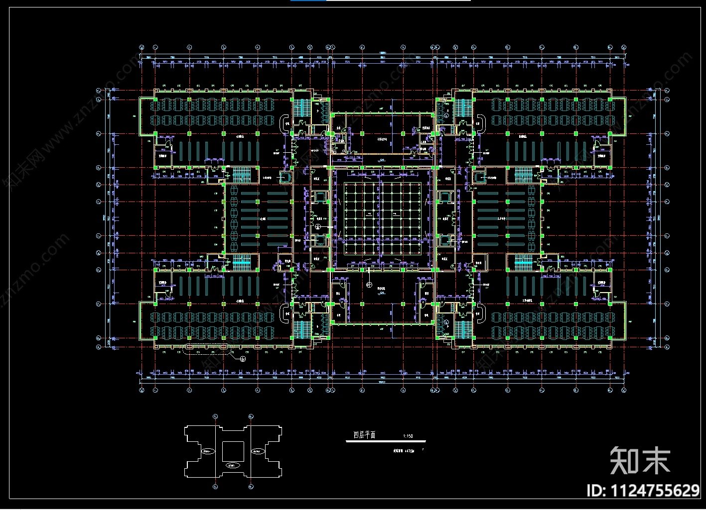 大学图书馆建筑设计含详图CADcad施工图下载【ID:1124755629】