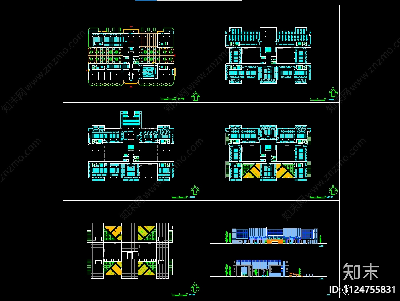 图书馆CAD方案cad施工图下载【ID:1124755831】