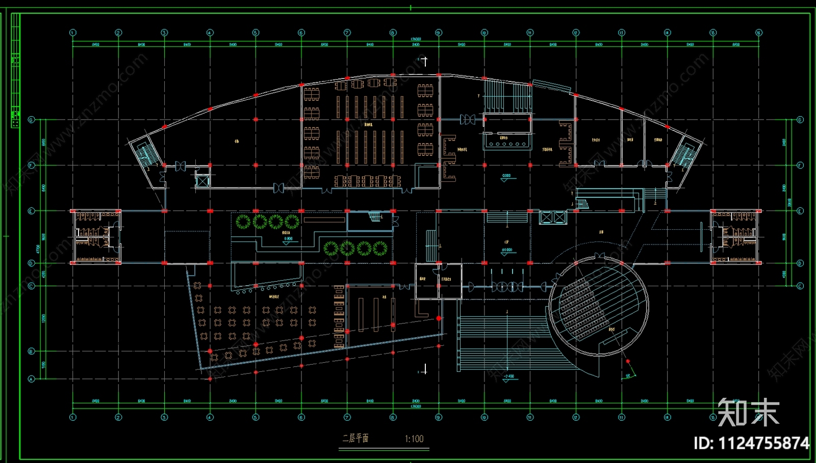 某图书馆cad施工图下载【ID:1124755874】