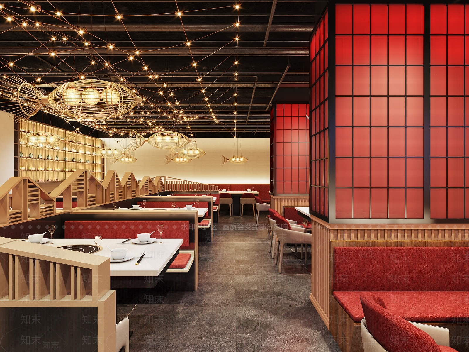 新中式火锅店3D模型下载【ID:1124759383】