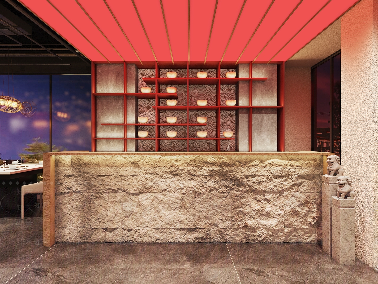新中式火锅店3D模型下载【ID:1124759383】