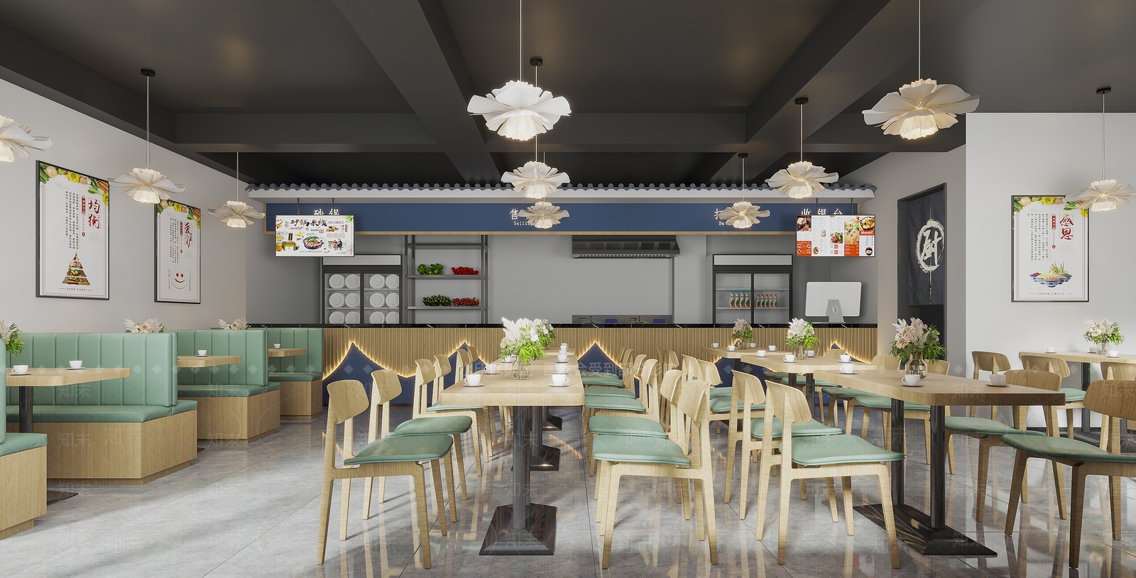 现代食堂3D模型下载【ID:1124762577】