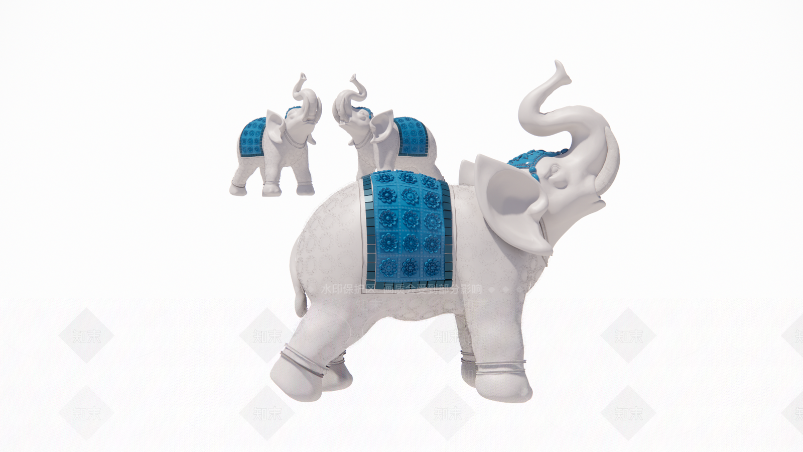 东南亚大象雕塑SU模型下载【ID:1124764946】