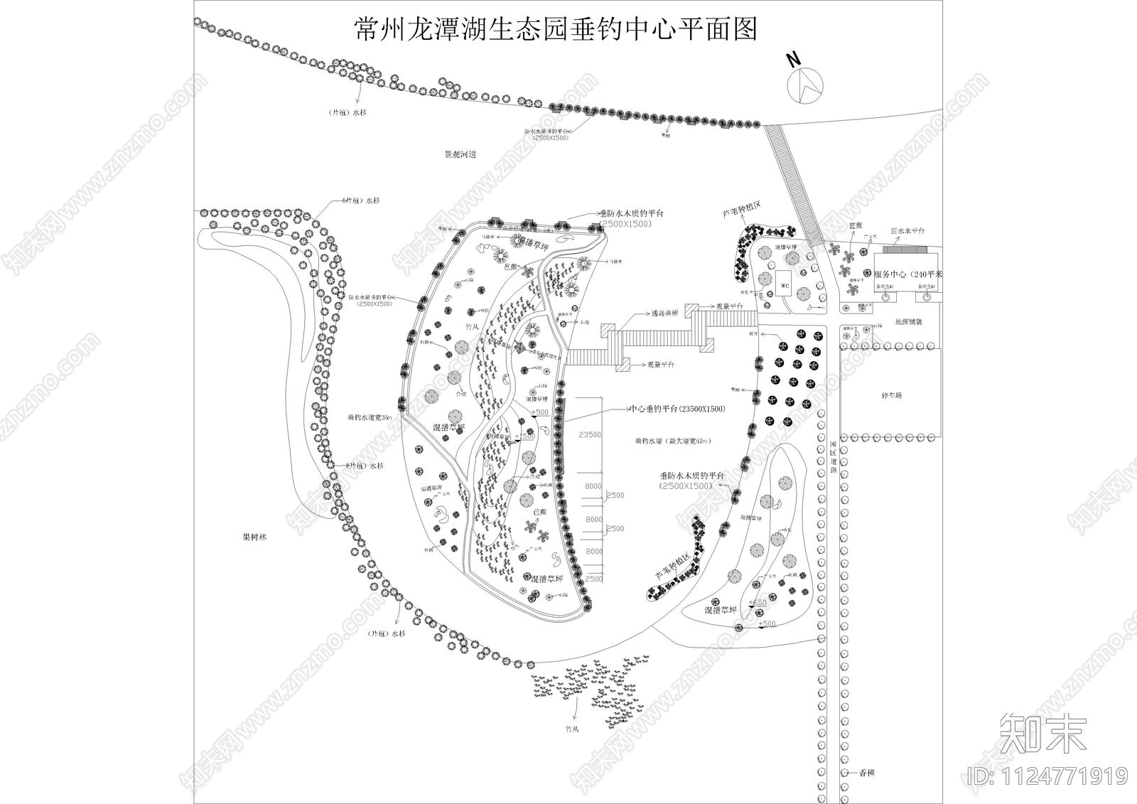 垂钓小岛CAD景观图cad施工图下载【ID:1124771919】