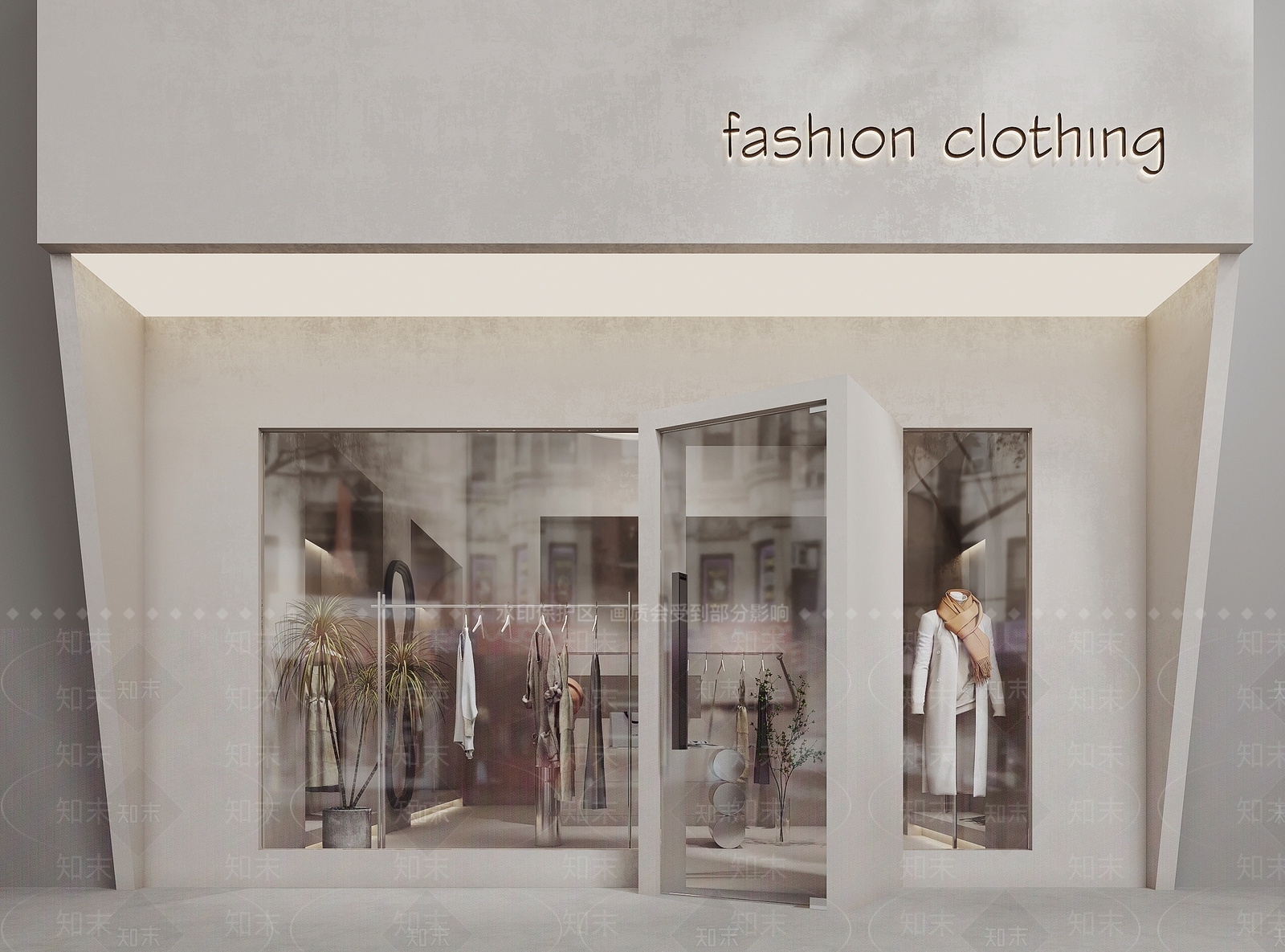 现代服装店门头门面3D模型下载【ID:1124774741】_知末3d模型网