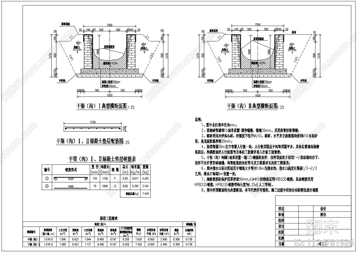 干渠农渠横断面施工图下载【ID:1124781924】