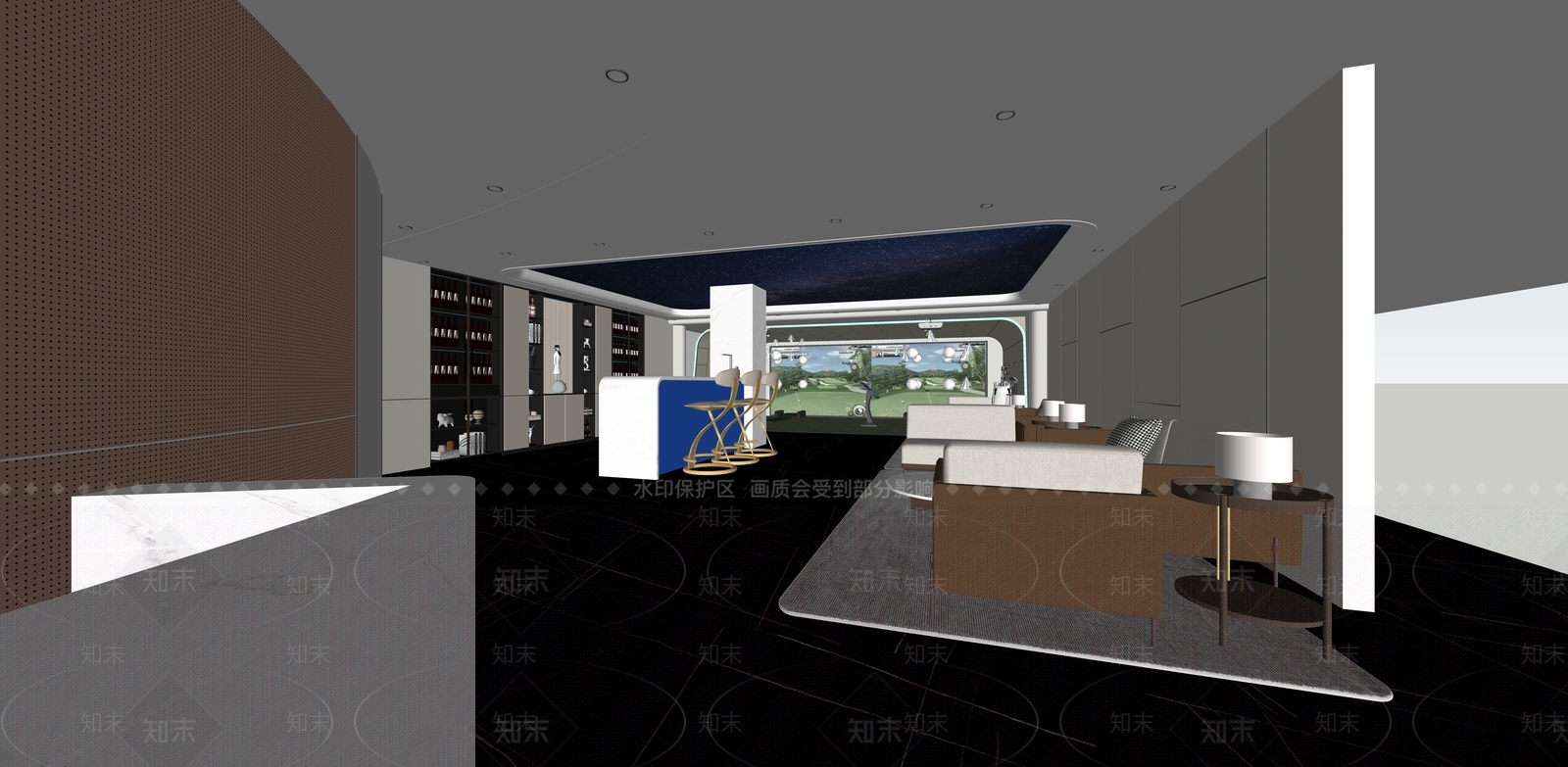 现代红酒吧SU模型下载【ID:1124783761】