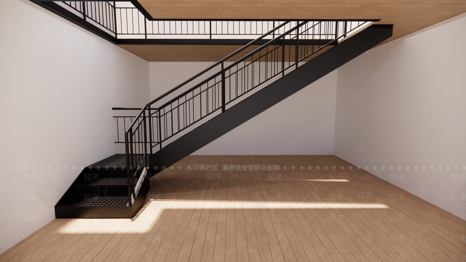 工业金属钢结构压花楼梯SU模型下载【ID:1124786823】