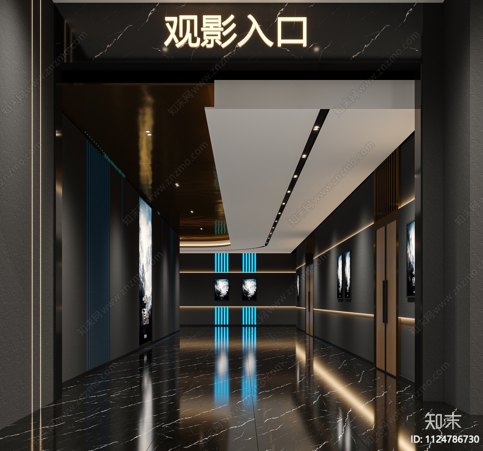 现代电影院大厅3D模型下载【ID:1124786730】