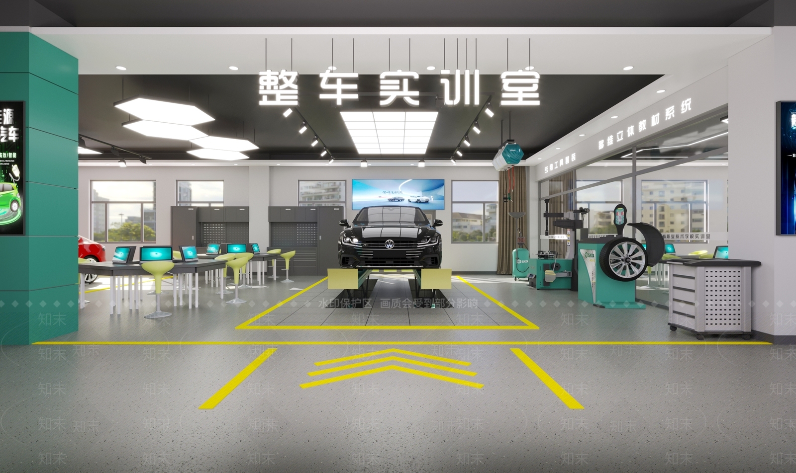 现代汽车维修店3D模型下载【ID:1124793756】