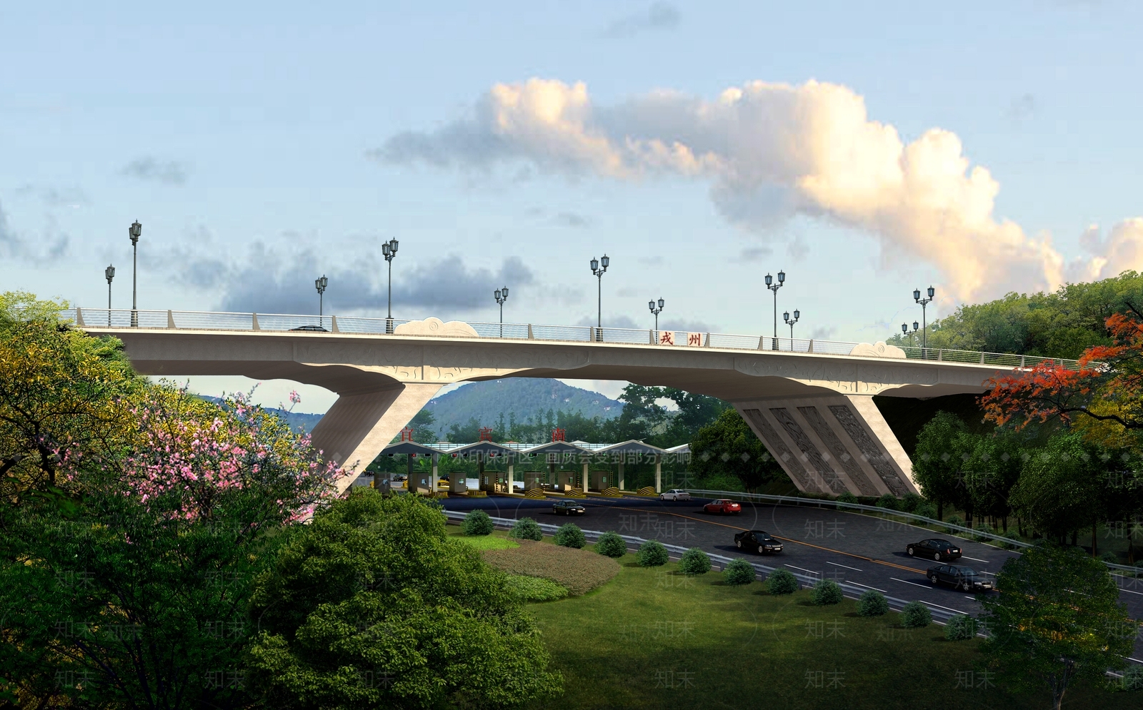 现代公路大桥SU模型下载【ID:1124790366】