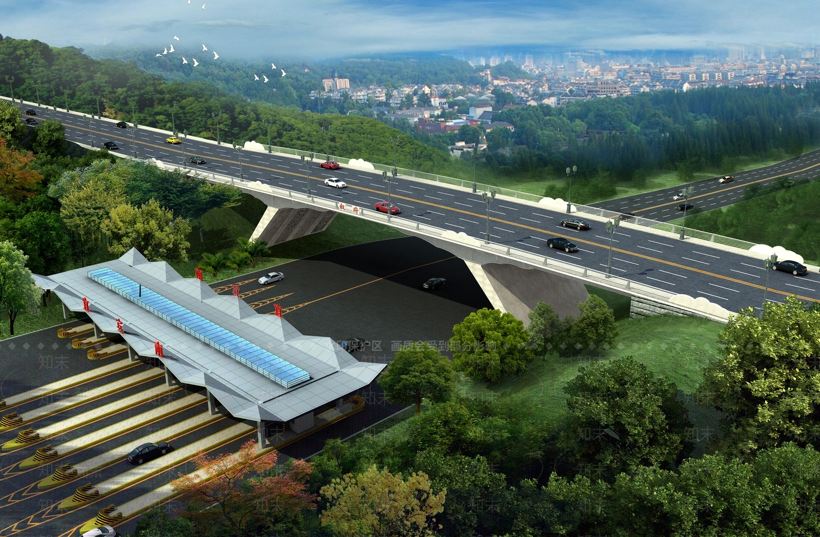 现代公路大桥SU模型下载【ID:1124790366】