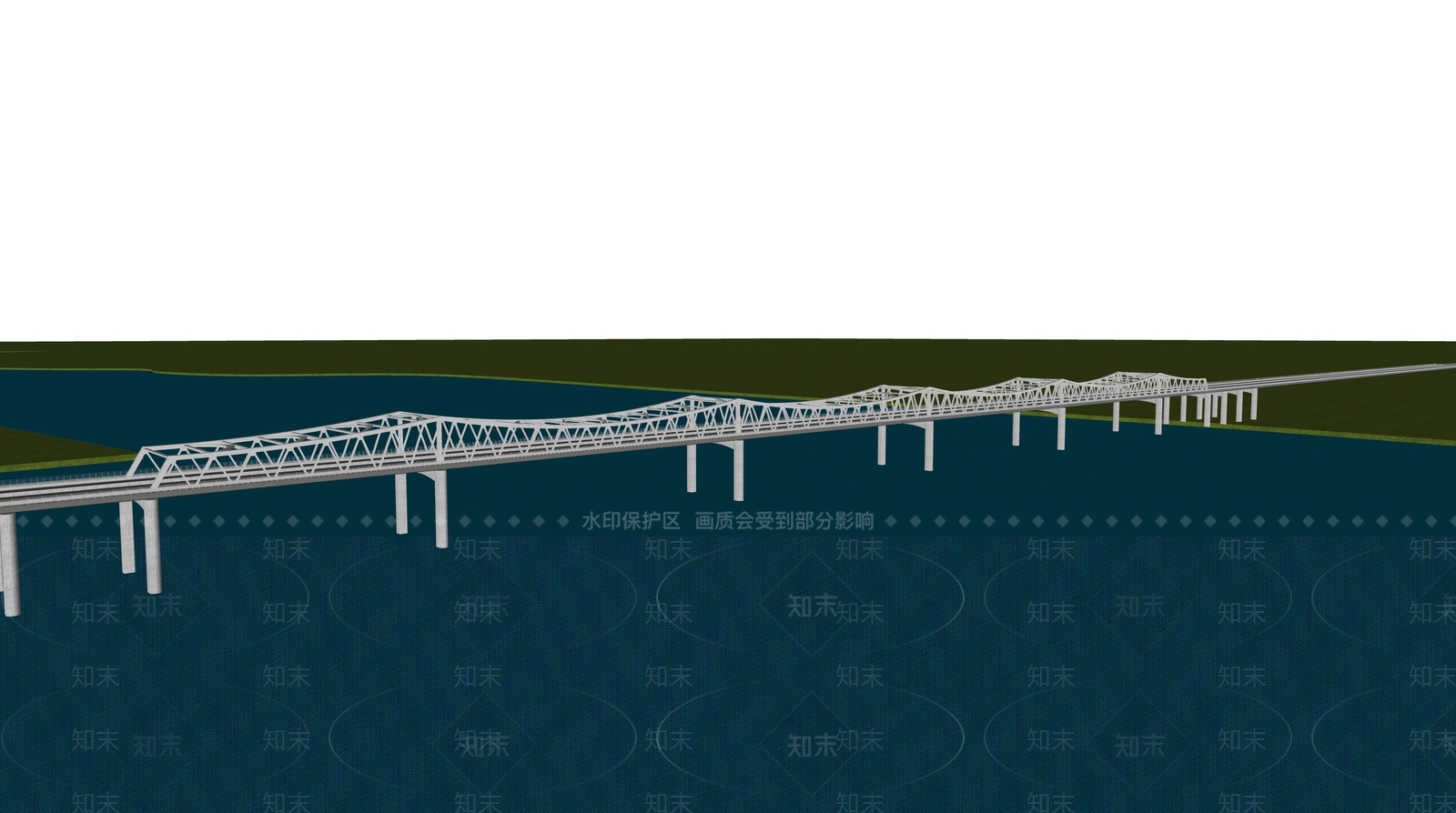 现代钢结构大桥SU模型下载【ID:1124792382】