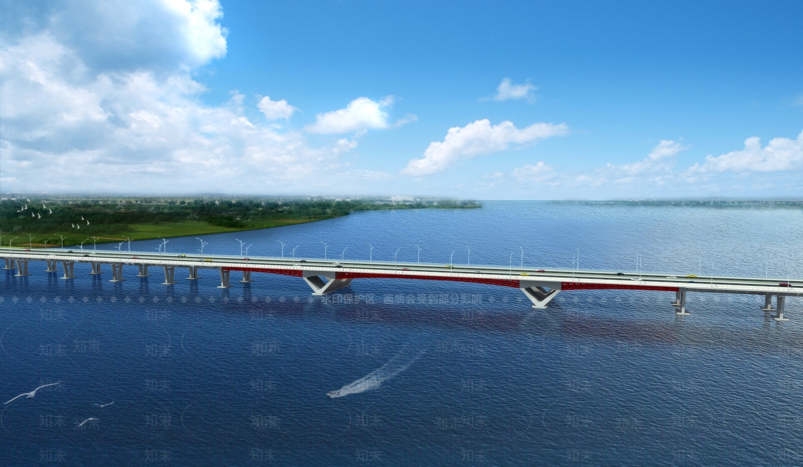 现代跨海大桥SU模型下载【ID:1124796803】