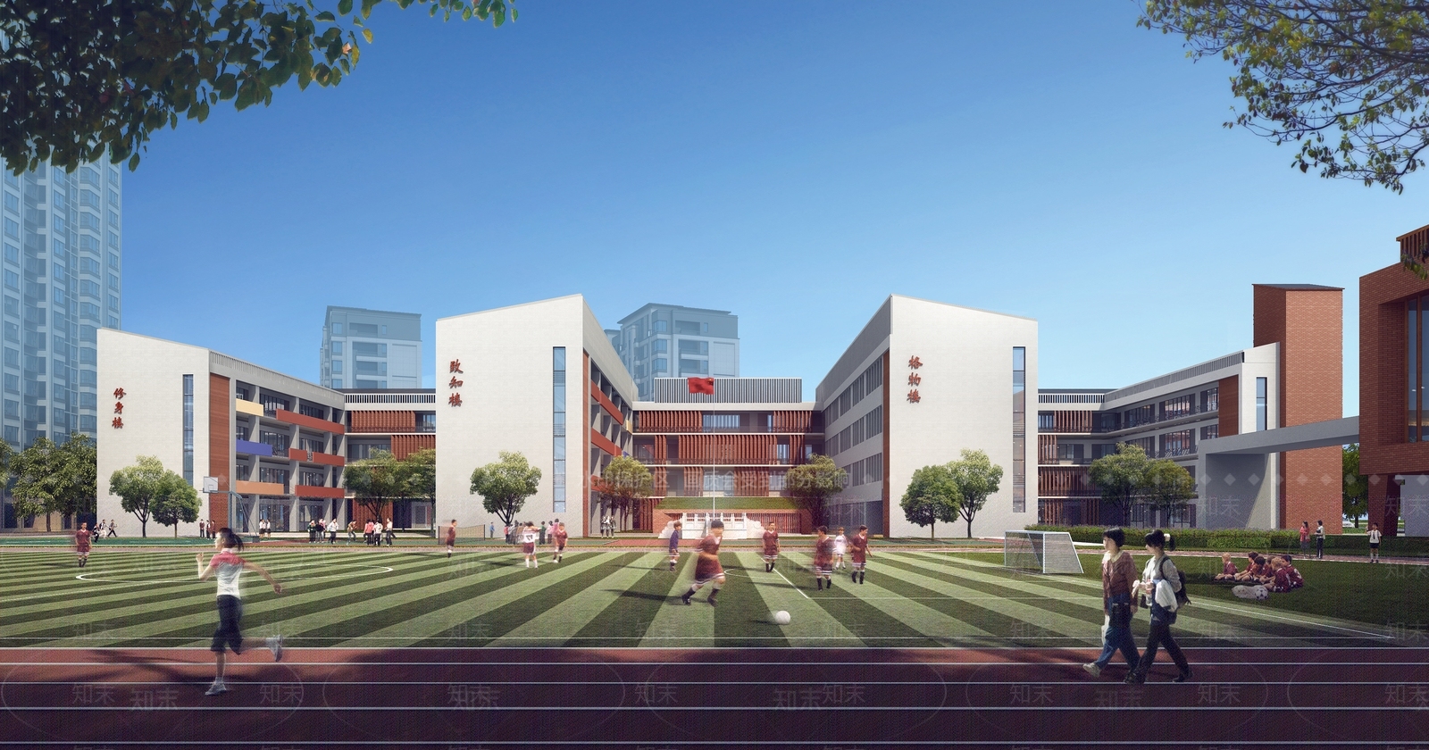 现代小学学校SU模型下载【ID:1124798728】_知末su模型网