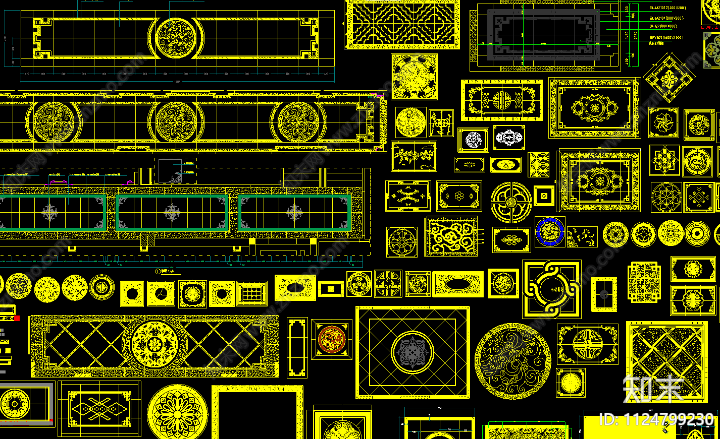 新中式地面拼花施工图下载【ID:1124799230】