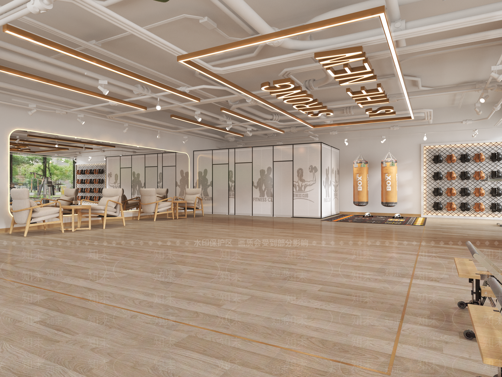 现代健身房3D模型下载【ID:1124800113】