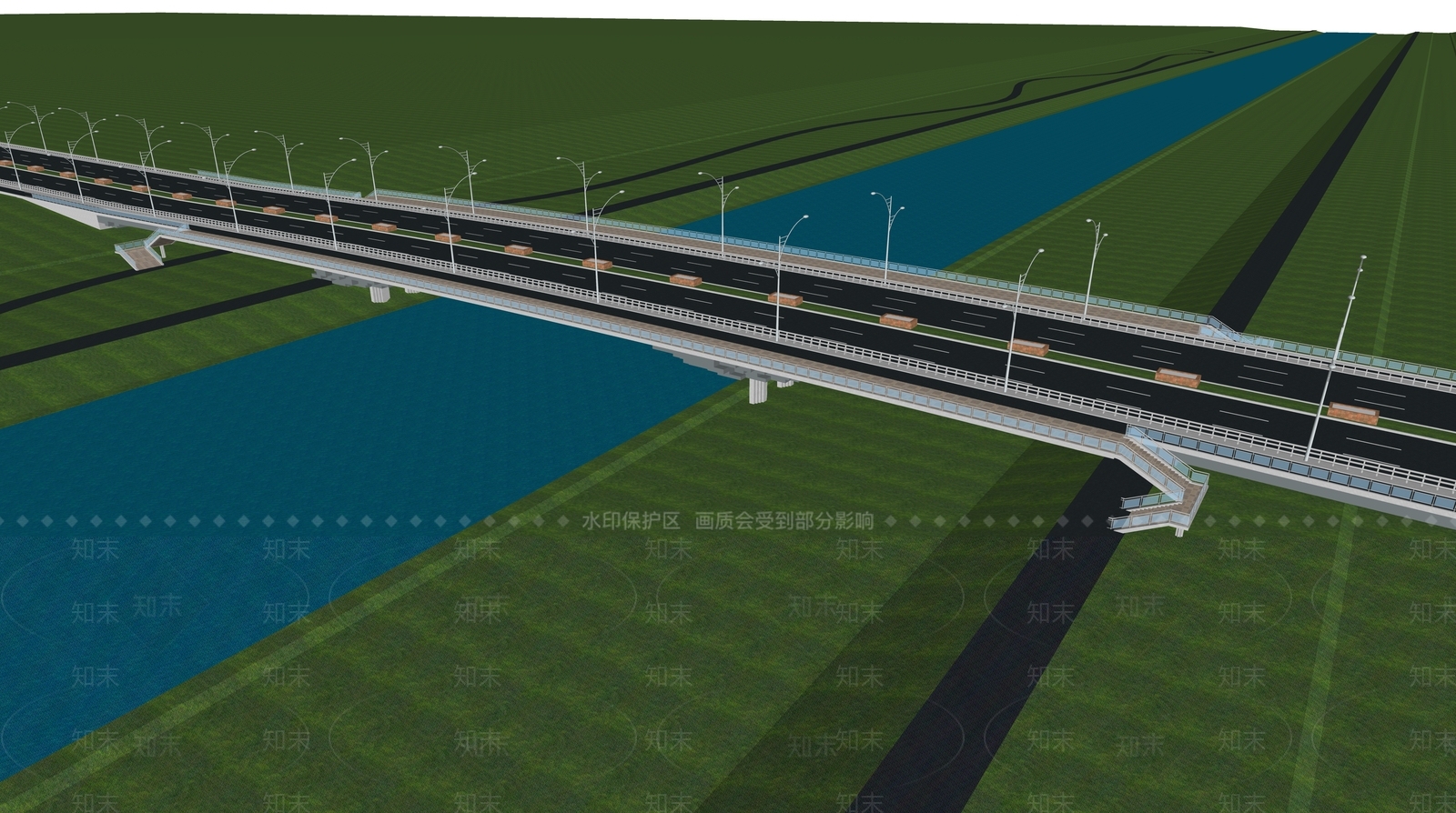 现代过河大桥SU模型下载【ID:1124799722】