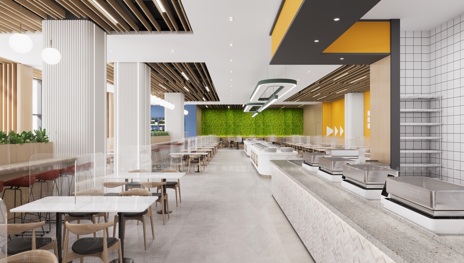 现代员工餐厅3D模型下载【ID:1124862554】