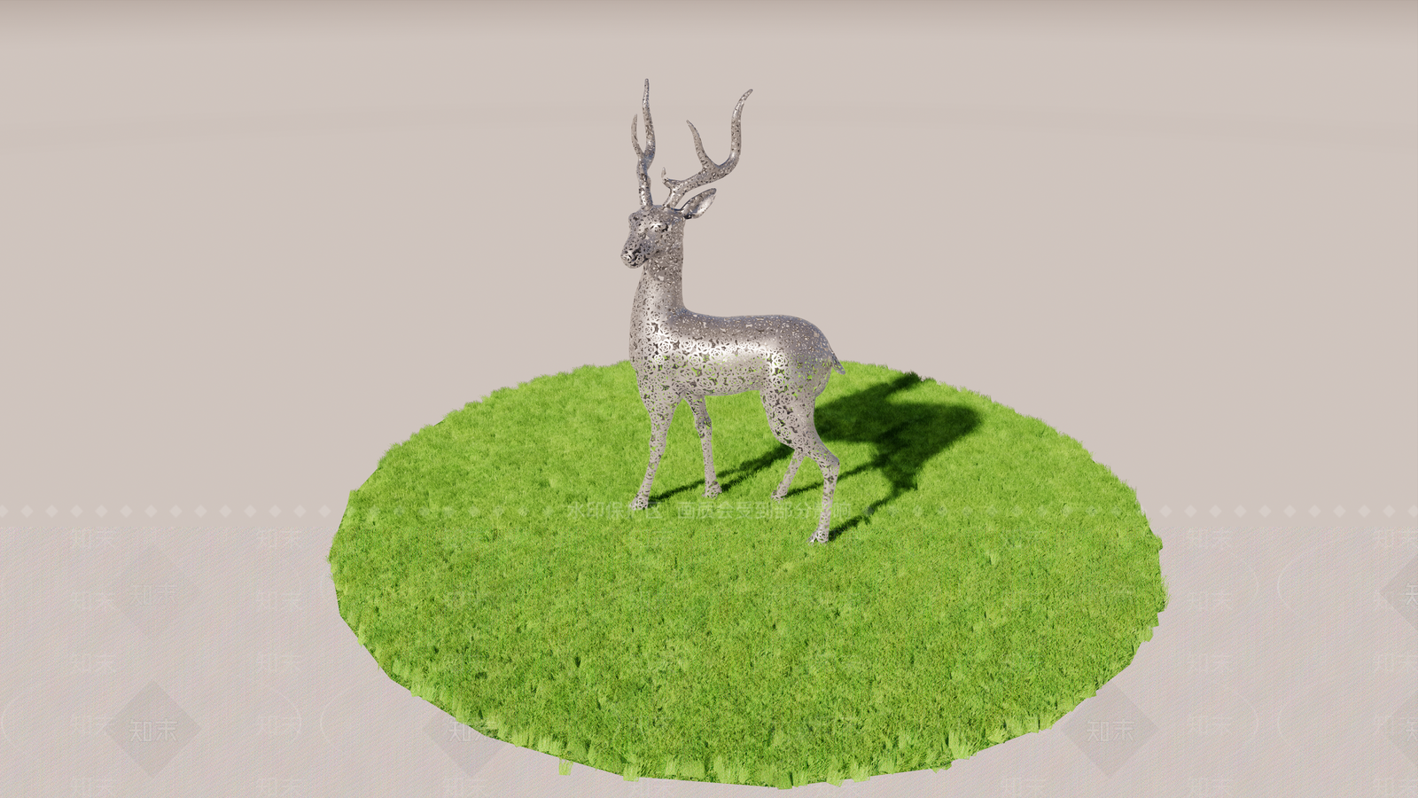 现代梅花鹿雕塑小品SU模型下载【ID:1124802513】