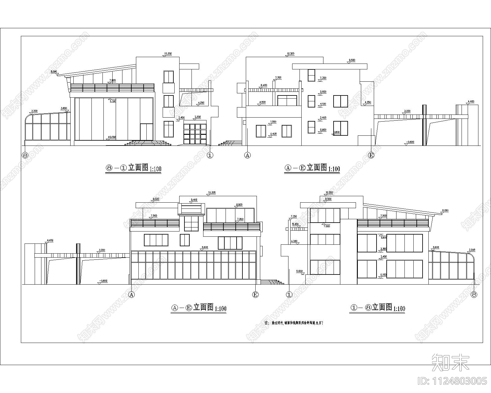 别墅室内装修cad施工图下载【ID:1124803005】