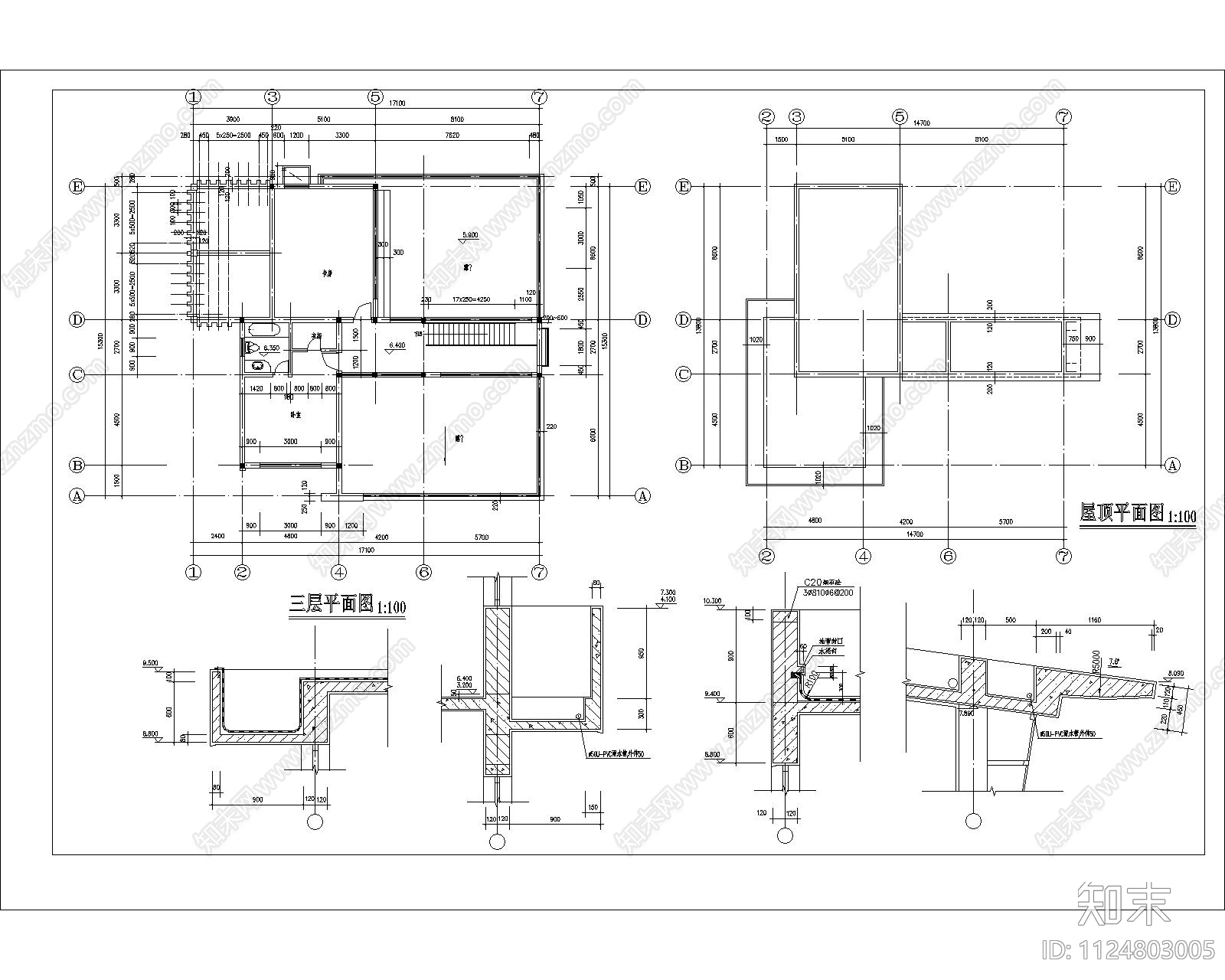 别墅室内装修cad施工图下载【ID:1124803005】