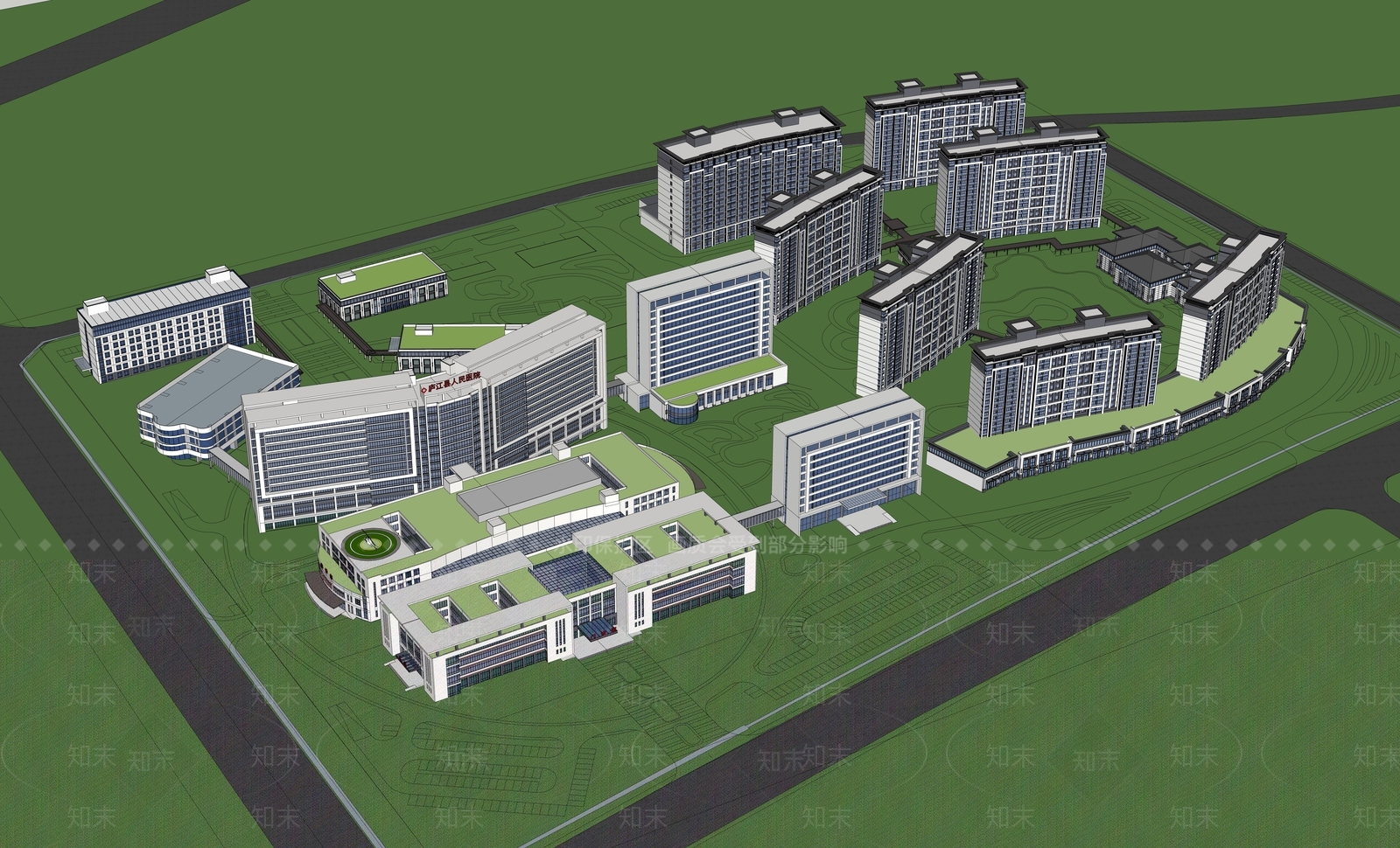 现代医疗建筑SU模型下载【ID:1124803723】