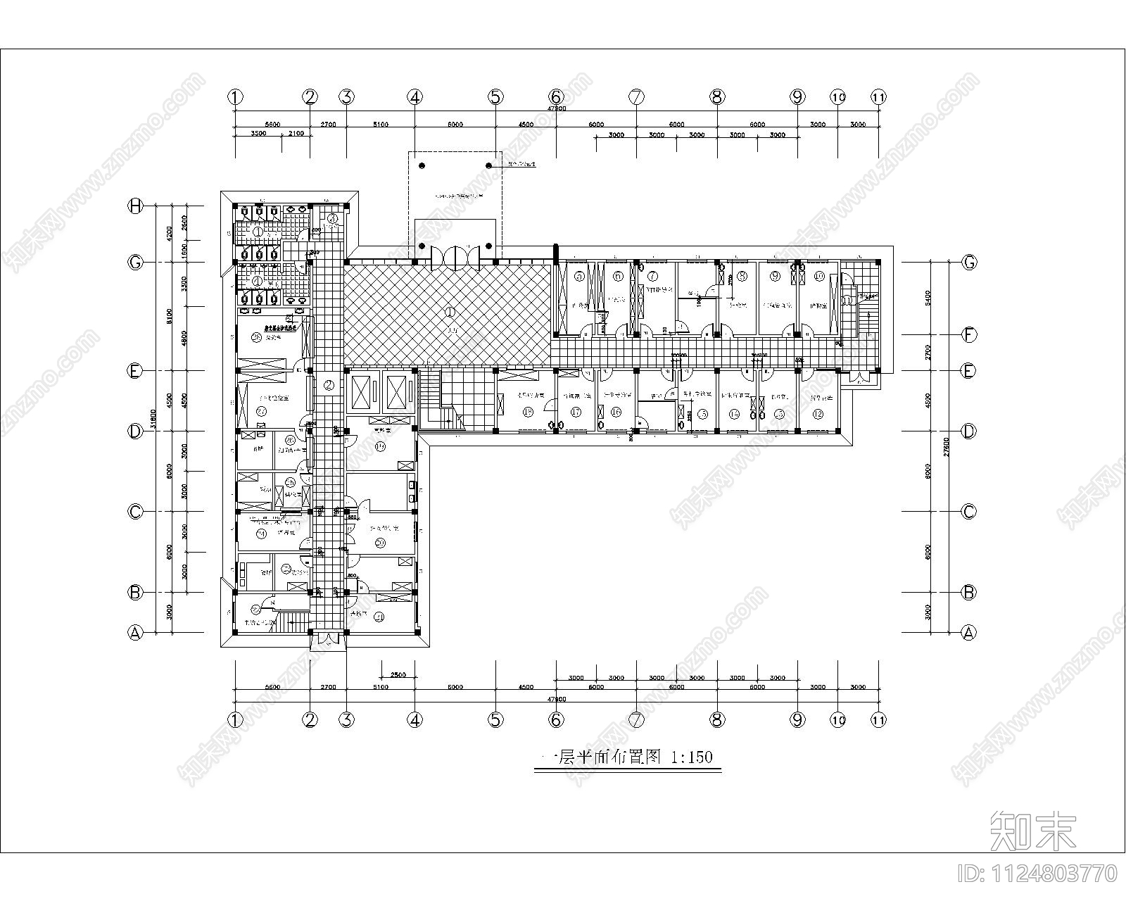 计生服务大楼装修图cad施工图下载【ID:1124803770】